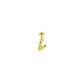 Macro shot of gold bubble V letter pendant with spherical stud and metallic luster - Letter V Pendant