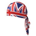 Elastic bandana cap with Union Jack print and long straps for cycling and hip-hop style - Union Jack Red
