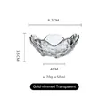 Japanese style cherry blossom glass sauce dish with gold rim and hammered texture - Gold Rim Transparent