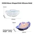 Silicone mold for shell and wave-shaped storage trays and aromatherapy candle dishes - D3950-Wave Dish Silicone Mold