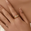 Elegant gold butterfly zircon ring for women with high-polish finish and luxury bow design - KR0079/High Polish Wide Band Ring