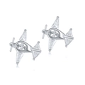 Orecchini a perno a forma di aereo in argento S925 con zirconi micro-incastonati - Platino (Zirconia bianca)