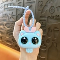 Porte-clés mignon de fille aux yeux pop-up bleu clair jouet de décompression pour sac - Chat aux Yeux Exorbités / Bleu