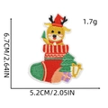 Dettaglio del ricamo renna e calza di Natale con indicazione delle dimensioni - Stile 2# (Renna)