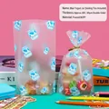 Cute blue milk carton pattern gift bag for candy with golden twist tie closure - Blue Milk Can Style - Extra Small
