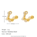 18K gold plated stainless steel constellation stud earrings with cubic zirconia stone - Aquarius