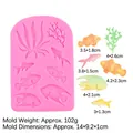 Pink silicone ocean mold with fish and coral shapes for fondant and cake decorating - 1# Fish & Seaweed Style / Pink