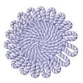 Handmade purple and white flower-shaped cotton woven trivet for dining table protection - Purple Stripe