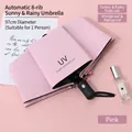 Pink 8-rib automatic folding umbrella with UV protection and 97cm diameter for one person - 8-Rib UV Automatic / Pink