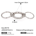 Set di tre anelli intrecciati in acciaio inossidabile argento con decoro a sfere - Stile Collegato Perline d'Argento (JDR2407010-S-8)