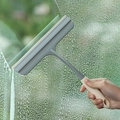 Grey and beige non-slip glass squeegee for window tile cleaning with hanging hole - Model 077 / Beige