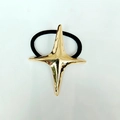 Golden star irregular alloy hair tie with black high elastic band in punk style - 1056-6 (Four Point Star)