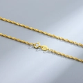 S925 sterling silver Singapore chain in gold finish with Italy hallmark and spring clasp - Water Wave Chain 18in / Gold