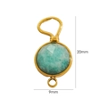 Connettore in pietra naturale verde chiaro in acciaio oro 14K per creazione gioielli - Amazzonite