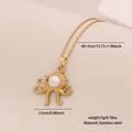 Golden stainless steel octopus pendant necklace with a white pearl on a delicate chain - Octopus