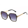 Stylische Retro-Polygon-Sonnenbrille mit Schildpattrahmen und lila Verlaufgläsern - Schildpatt-Rahmen Graue Verlaufsgläser