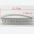 Silver plated metal bookmark DIY accessory 12.5cm length with 3.5mm hook thickness - Antique Silver Bar Shape Bookmark 12.5cm - 5Pcs