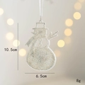 Sparkling snowman Christmas tree ornament with silver glitter finish and white ribbon - Snowman