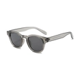 Klassische runde Retro-Sonnenbrille mit grauem Rahmen und HD-Gläsern in Dunkelgrau - Olivgrün Grau