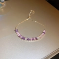 Purple Pink Square Zirconia Bracelet