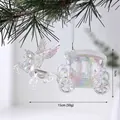 Iridescent unicorn carriage acrylic Christmas ornament with 15cm size specifications - Iridescent Horse Carriage