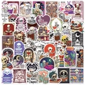50pcs Gothic cartoon skull reading stickers for laptop guitar and luggage DIY decor - 50 Sheets