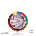 5cm colorful rainbow wheel enamel pin with mood social battery adjustment feature - Color Wheel Theory English Brooch