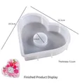 Macro view showing dimensions of heart-shaped silicone mold for DIY resin clock casting - Pointed Heart