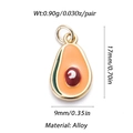 Detailed view of enamel avocado pendant dimensions 17x9mm in gold-plated alloy - Avocado Pendant