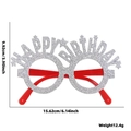 Silver glitter Happy Birthday party glasses with red temples and dimension markings - Silver Birthday Letter Star Style