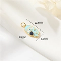14K vergoldeter Hamsa-Hand-Anhänger mit hellblauem Emaille und bösem Blick - Blaue Hamsa-Hand