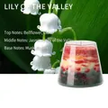 Sand art soy candle Lily of the Valley scent with multi-color layers in glass jar - Sunset Series - Moonlight Lily of the Valley