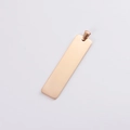 Polished rose gold stainless steel rectangle pendant with top hanging loop - With Pinch Bail / Rose Gold