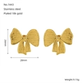 Schicke 18k vergoldete Edelstahl Ohrstecker in Schleifenform mit Maßen von 28mm - Gold (ZE1443G)