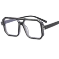 Modern double bridge aviator eyeglasses in a unique black and clear composite frame - C7 Black Gray Frame (Clear Lens)