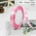1cm peach pink satin ribbon roll for gift wrapping and DIY crafts hair accessories - 94# Peach Pink