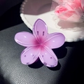 Translucent purple frangipani flower hair claw clip with detailed resin petals - 8cm / Purple 8cm
