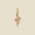 Golden snake pendant charm with detailed scales and metallic finish for necklaces - Snake Pendant