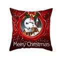 Funda de cojín navideña en piel de melocotón con Papá Noel y Merry Christmas - 45x45cm / Noche de Navidad Trineo de Papá Noel (1)