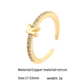 Minimalist 14K gold plated open ring featuring letter K design with zircon accents - Letter K