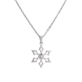 Collier en acier inoxydable poli avec un pendentif flocon de neige géométrique évidé - Flocon de neige / Argenté