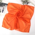 Solid orange chiffon square scarf 65x65cm for women dancing and artistic performance - Orange