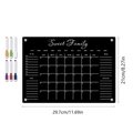 Black acrylic magnetic weekly calendar set for fridge with 6 colored dry erase markers - TYU352 Black Small Family Planner (With 6 Pens)