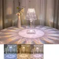 Kristall-Acryl-Tischlampe mit Touch-Steuerung und dreifarbigem dimmbarem LED-Licht - Wiederaufladbares 3-Farben-Modell