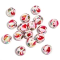 Christmas Santa print acrylic round beads for DIY jewelry and beaded pen accessories - 16mm / Santa Claus