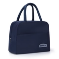 Navy blue oxford insulated lunch bag with thickened handles and BRIVILAS brand label - Navy