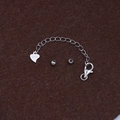 S925 sterling silver extension chain set with lobster clasp and heart tag - 9mm Lobster Clasp + 5cm Extension Chain Set