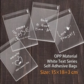 Transparente Gebäckbeutel mit weißer Schrift und Herzmotiven für Brotverpackungen - Happy Weiß