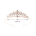 Serre-tête couronne de princesse or rose pour filles avec cristaux, 1,5x4,9 po - Couronne de pétales à symétrie centrale en or rose (Style 26)