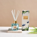 Blueberry scented reed diffuser with blue essential oil and gold lid in a stylish box - Blueberry